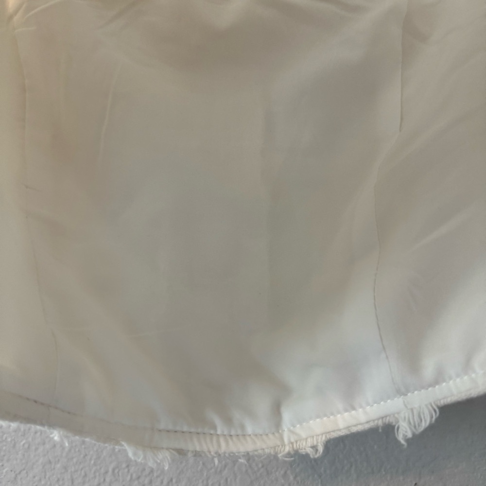 AVEC LES FILLES Crop Tank Top Off Small Elegant White Textured Women's Top - Picture 10 of 14